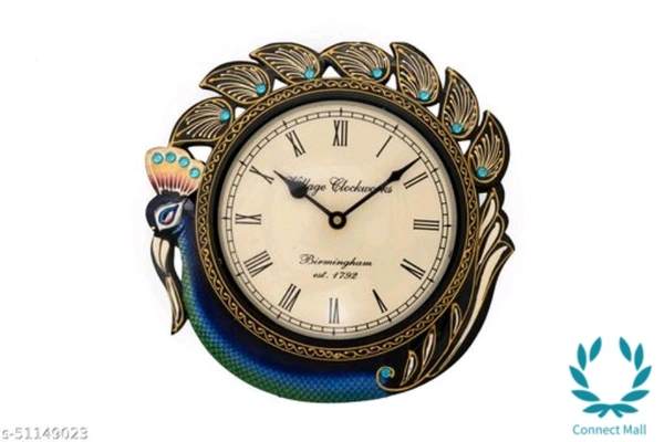  Elegant Peacock   Design Metal Wall Clock - Free Size,  Metal, Wall Clock, Pack of1